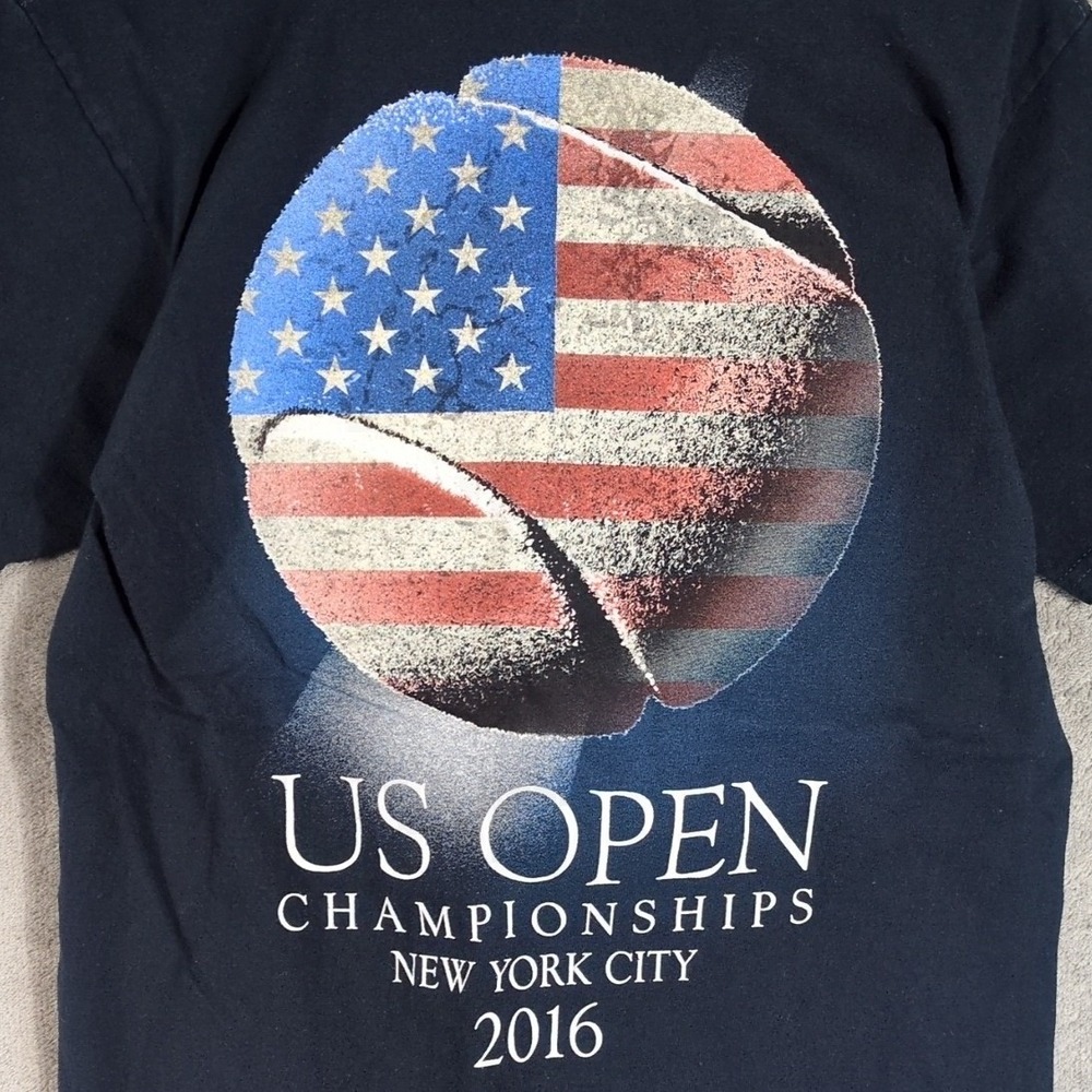USTA US Open 2016 Tennis Championships NYC Graphic T-Shirt Navy Blue Mens Small